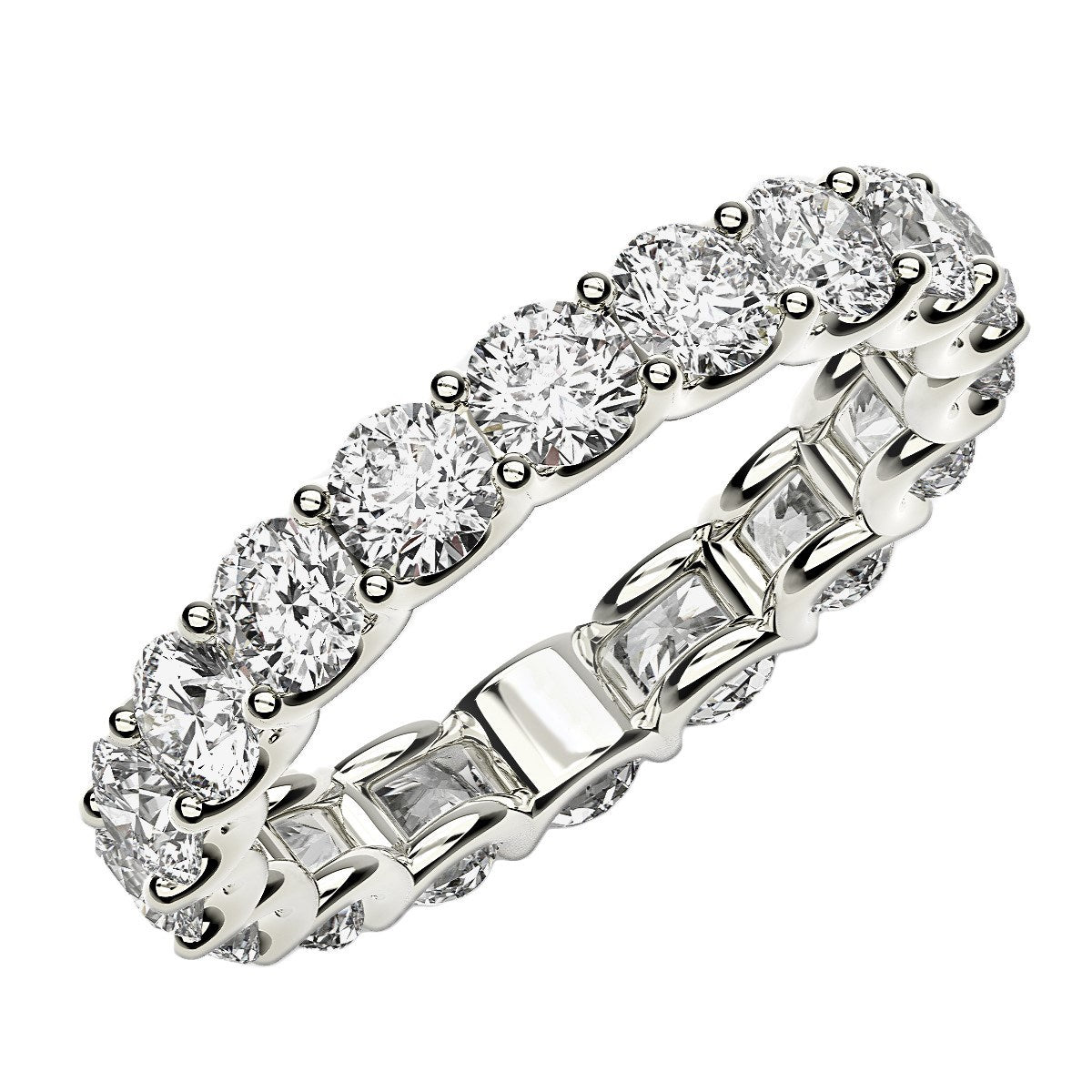 Round Cut Lab Grown Diamond Eternity Ring in 14k White Gold (2 cttw FG/VS2) - The Best Accessory