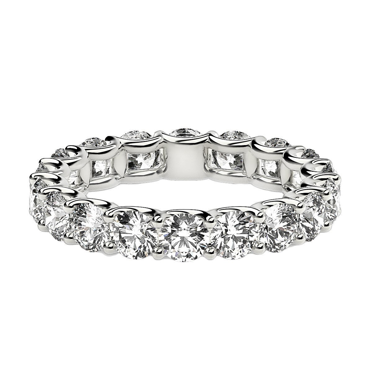 Round Cut Lab Grown Diamond Eternity Ring in 14k White Gold (2 cttw FG/VS2) - The Best Accessory