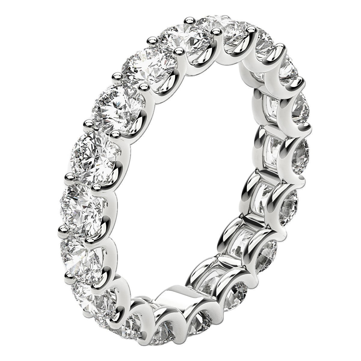 Round Cut Lab Grown Diamond Eternity Ring in 14k White Gold (2 cttw FG/VS2) - The Best Accessory