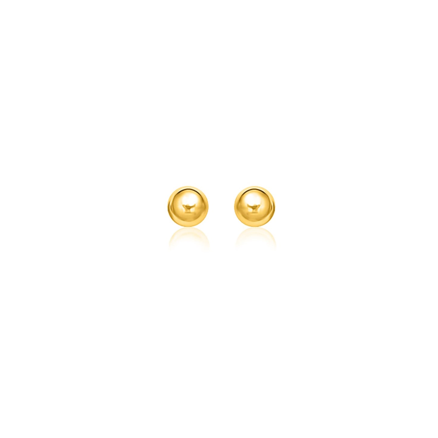 14k Yellow Gold Round Motif Stud Earrings (7mm) - The Best Accessory