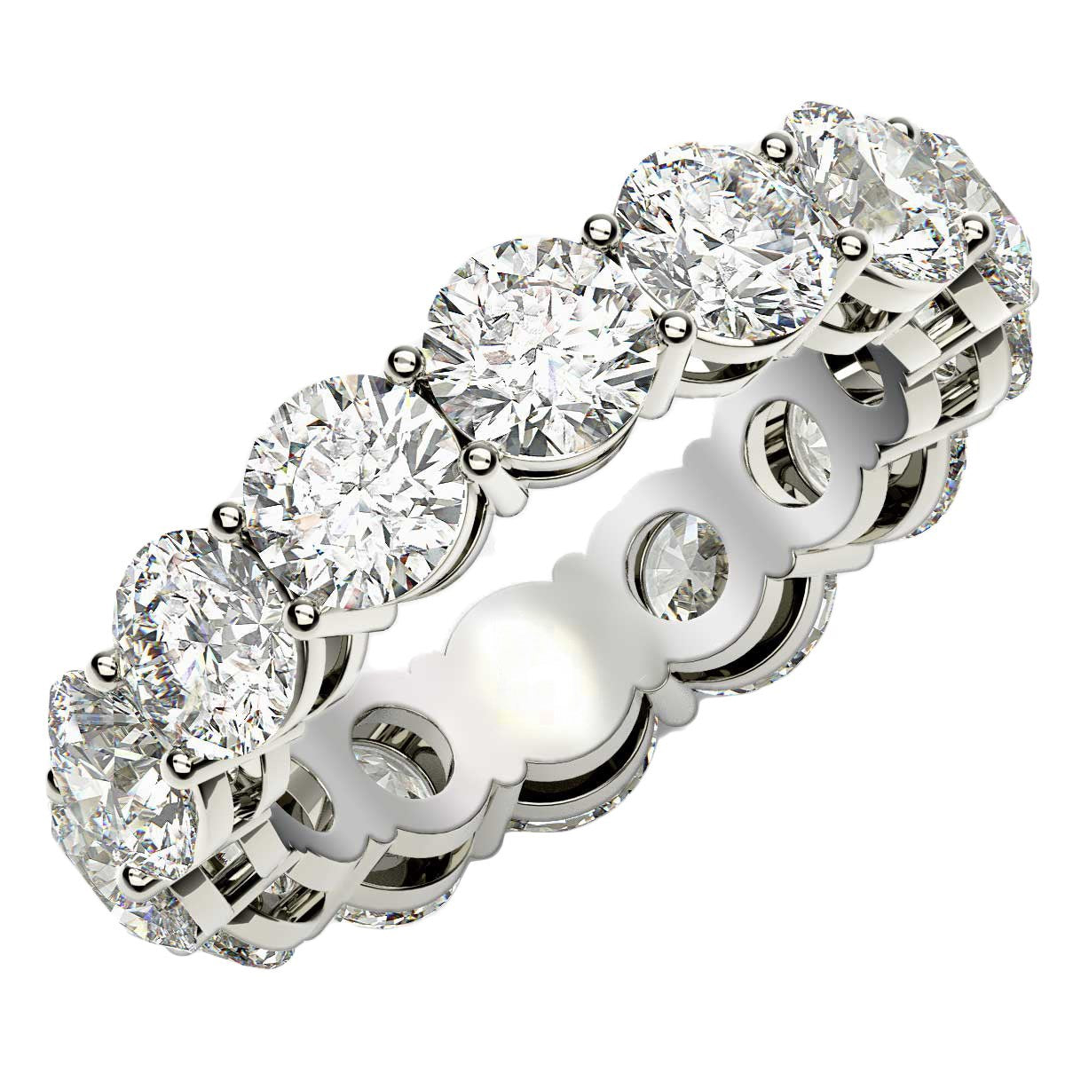 Round Cut Lab Grown Diamond Eternity Ring in 14k White Gold (6 cttw FG/VS2) - The Best Accessory