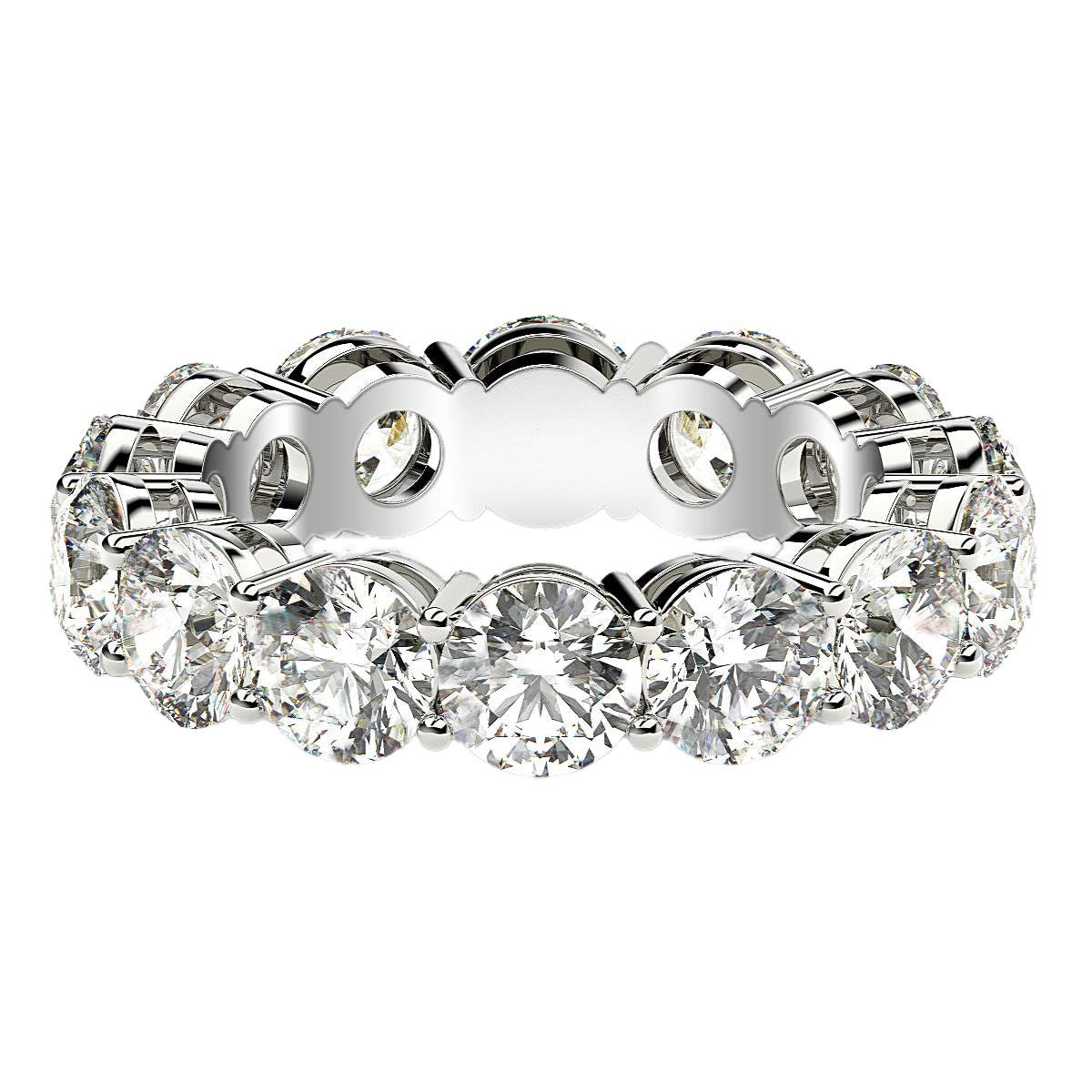 Round Cut Lab Grown Diamond Eternity Ring in 14k White Gold (6 cttw FG/VS2) - The Best Accessory