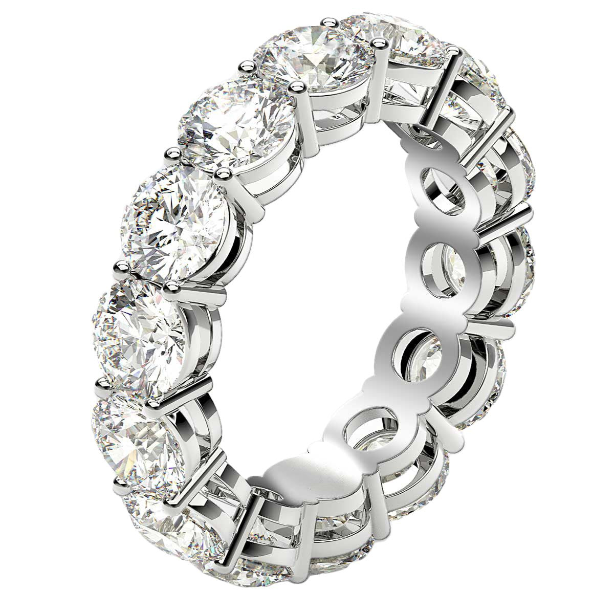 Round Cut Lab Grown Diamond Eternity Ring in 14k White Gold (6 cttw FG/VS2) - The Best Accessory