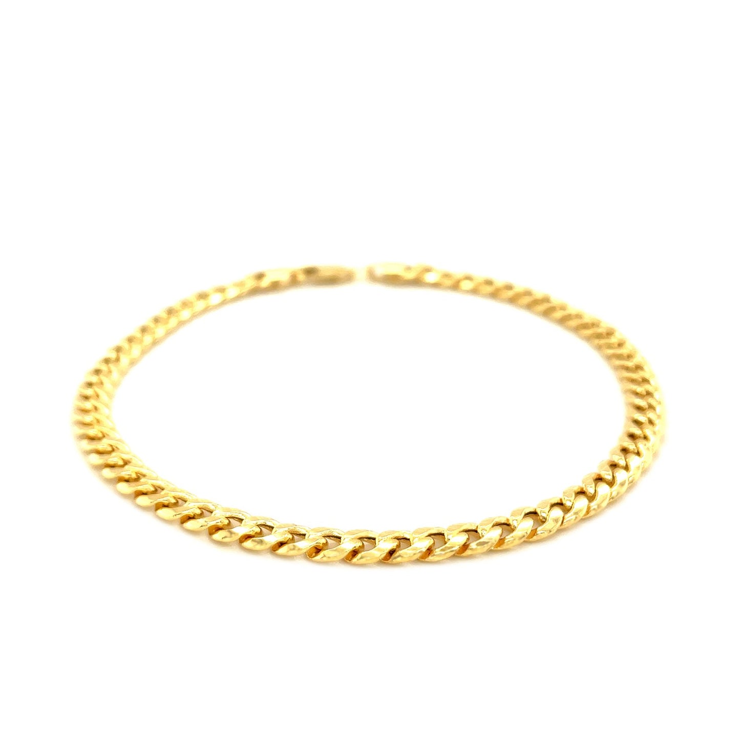14k Yellow Gold Miami Cuban Semi Solid Bracelet (4.50 mm) - The Best Accessory