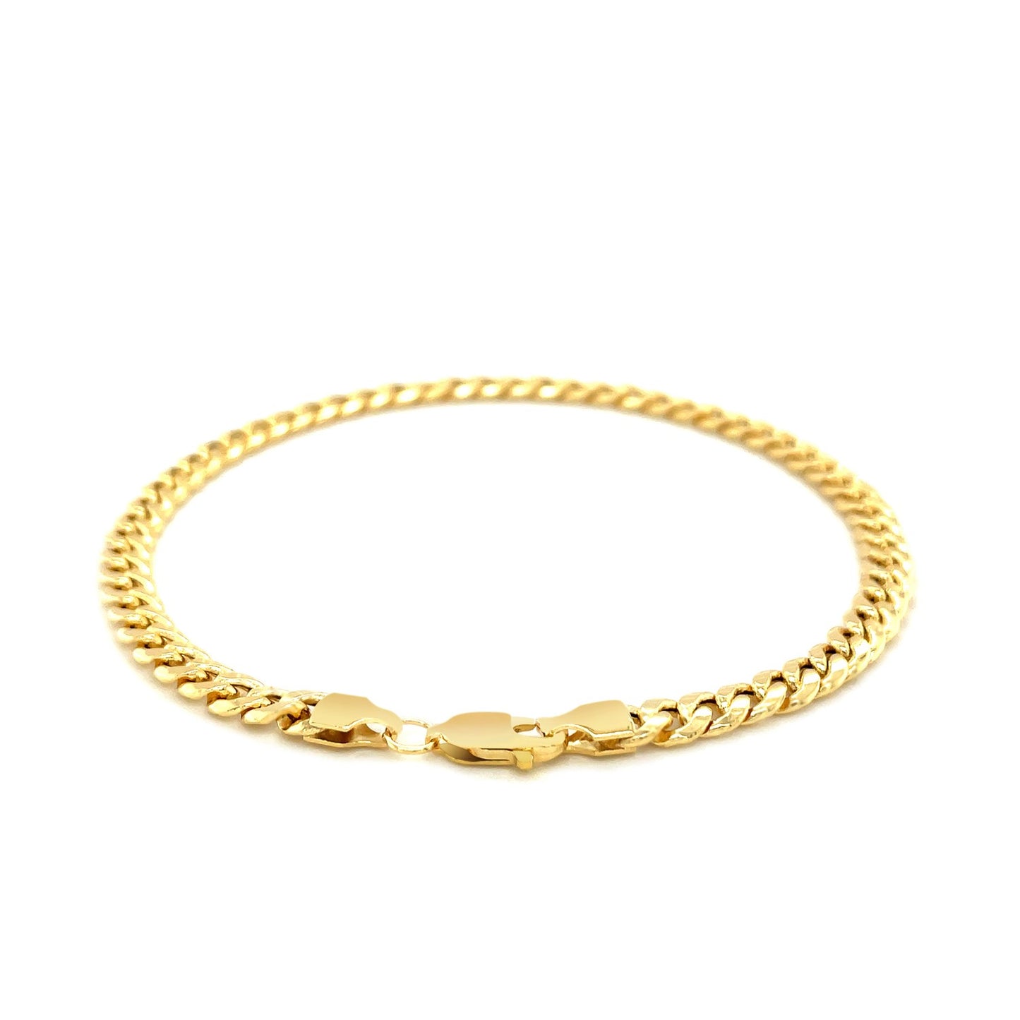 14k Yellow Gold Miami Cuban Semi Solid Bracelet (4.50 mm) - The Best Accessory