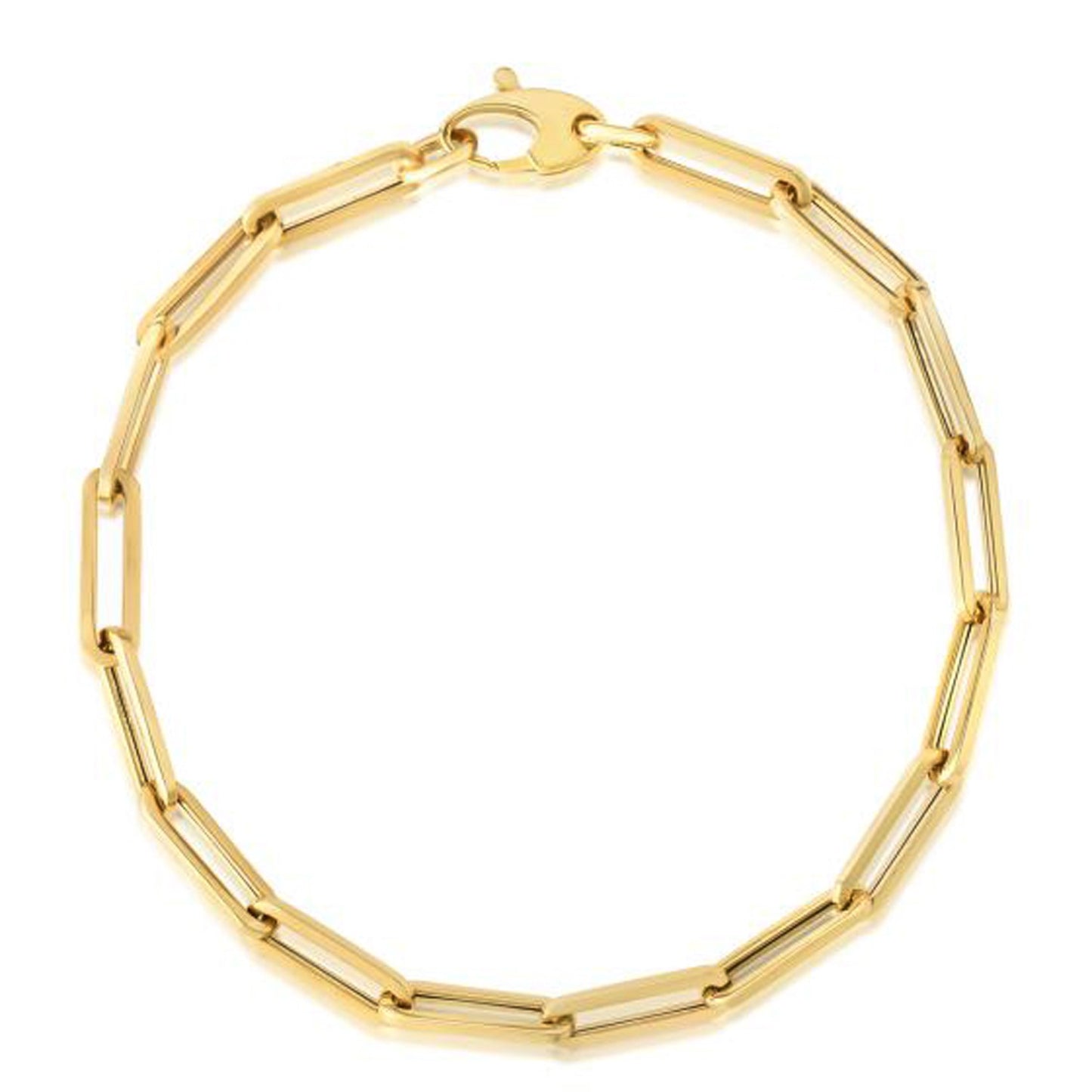 10K Yellow Gold Lite Paperclip Bracelet (4.20 mm) - The Best Accessory