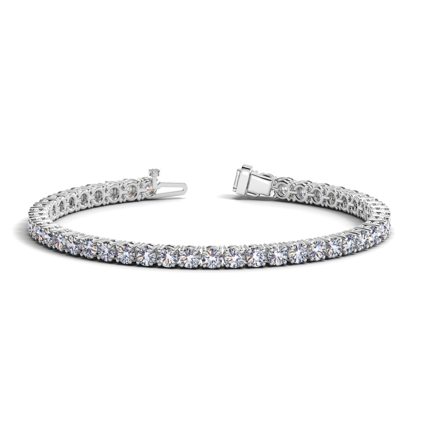 Lab Grown Round Diamond Tennis Bracelet in 14k White Gold (8 cctw F/G VS2/SI1) - The Best Accessory