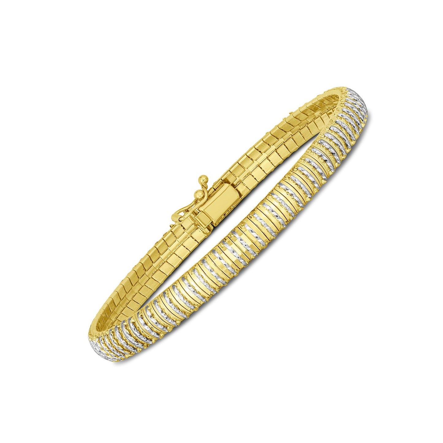14k Yellow Gold Diamante Flex Bracelet (5.80 mm) - The Best Accessory