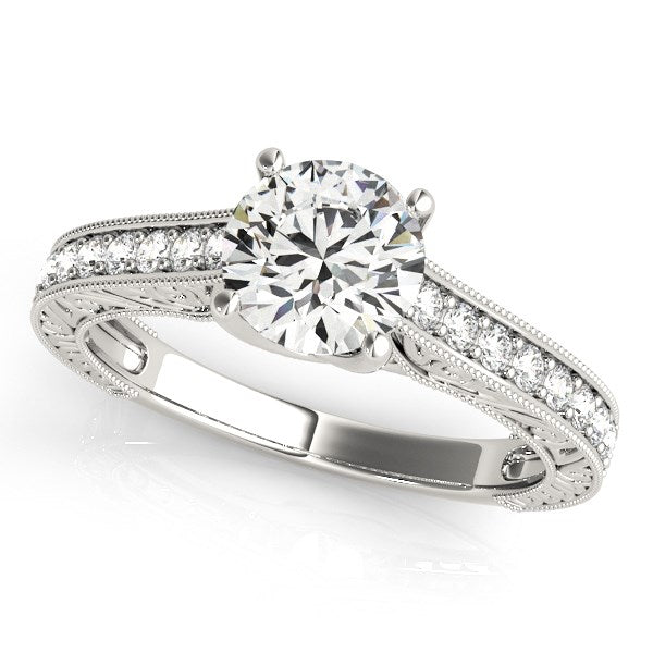 14k White Gold Trellis Antique Style Diamond Engagement Ring (1 1/4 cttw) - The Best Accessory