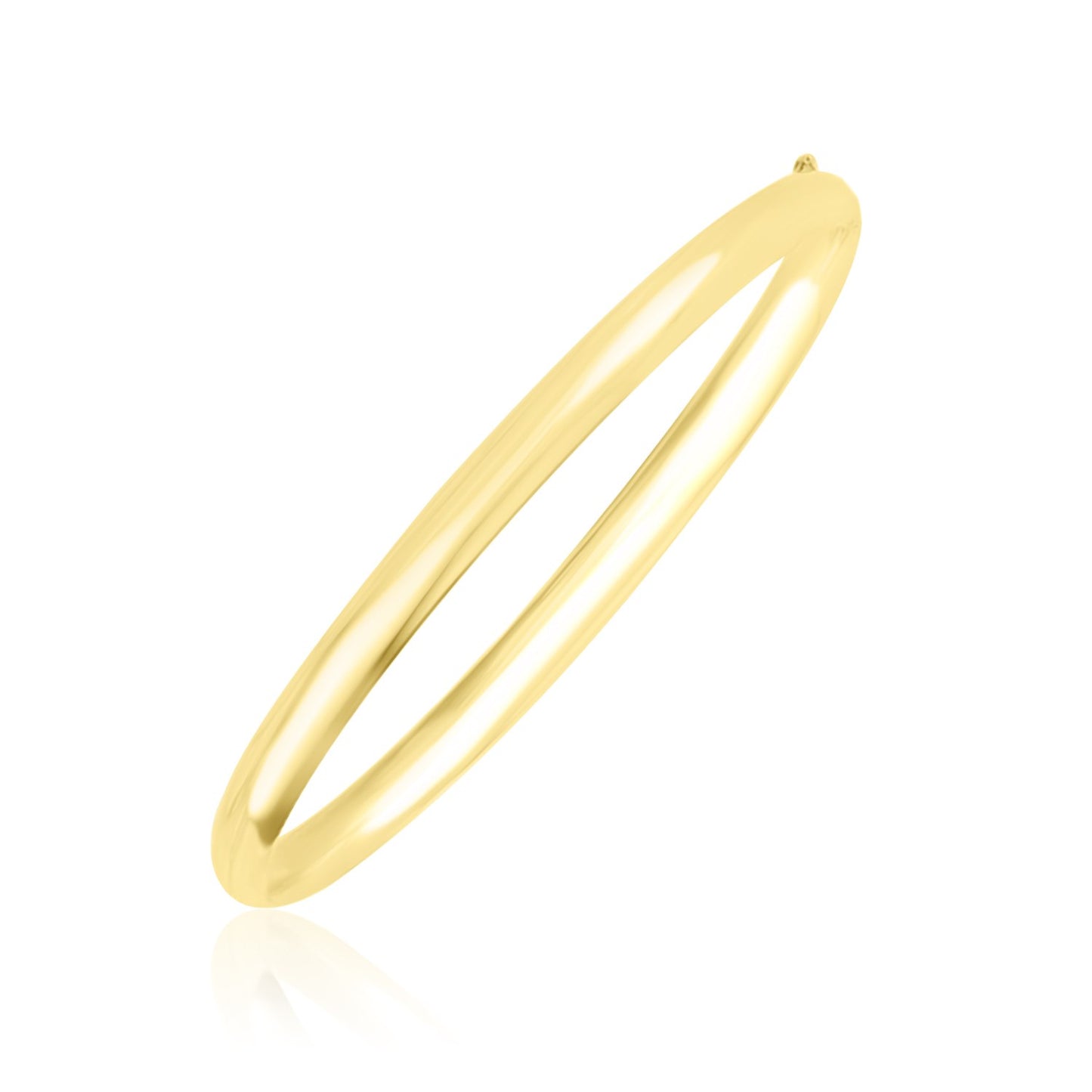 10k Yellow Gold Dome Style Shiny Bangle (3.30 mm) - The Best Accessory