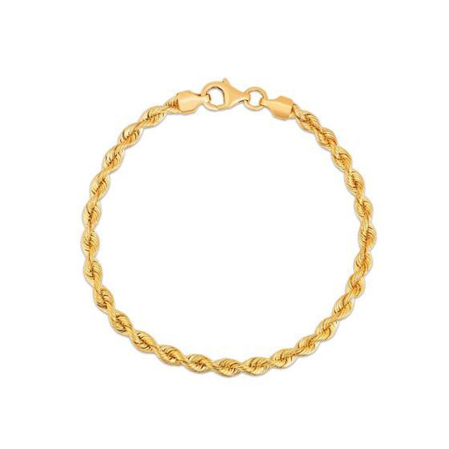 Silk Rope Chain Bracelet in 14k Yellow Gold (3.70 mm) - The Best Accessory