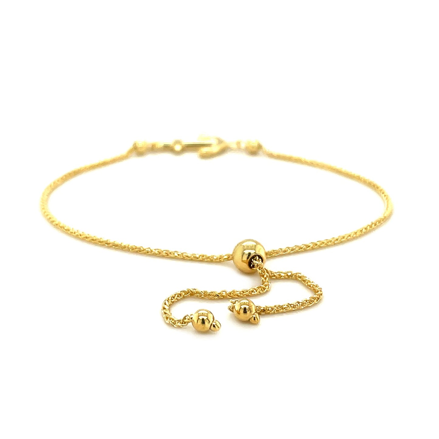 14k Yellow Gold Anchor Design Adjustable Lariat Bracelet - The Best Accessory