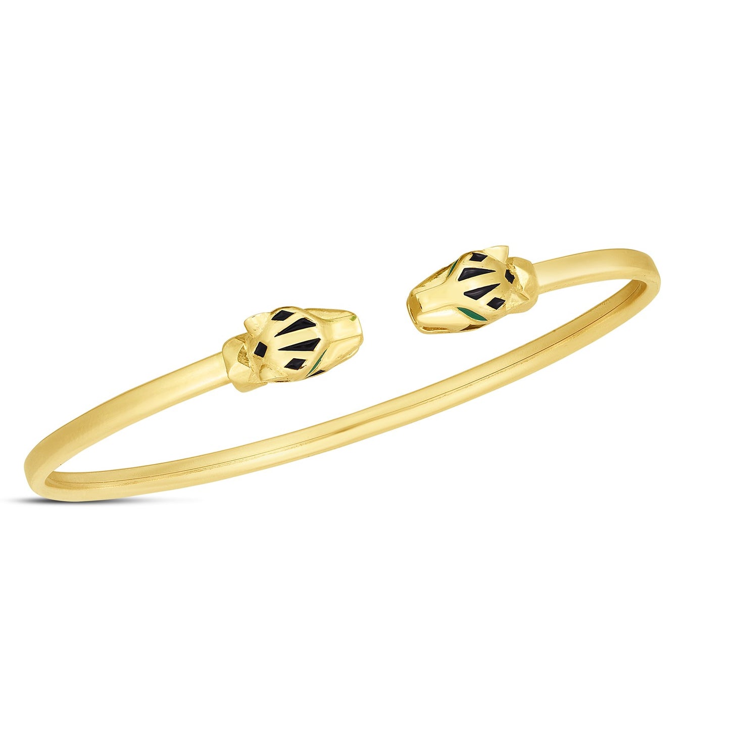 14k Yellow Gold Panther Bangle (3.00 mm) - The Best Accessory