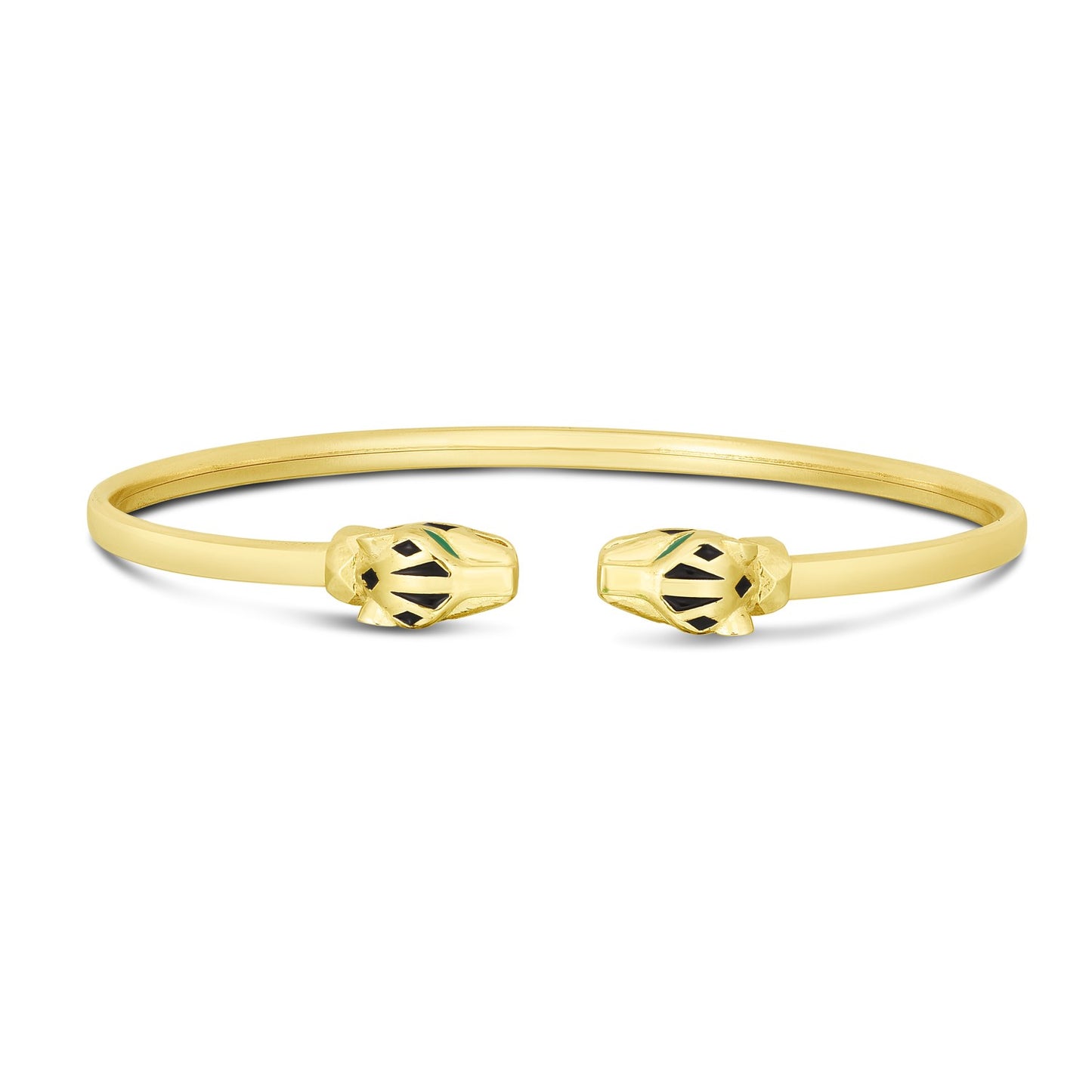 14k Yellow Gold Panther Bangle (3.00 mm) - The Best Accessory