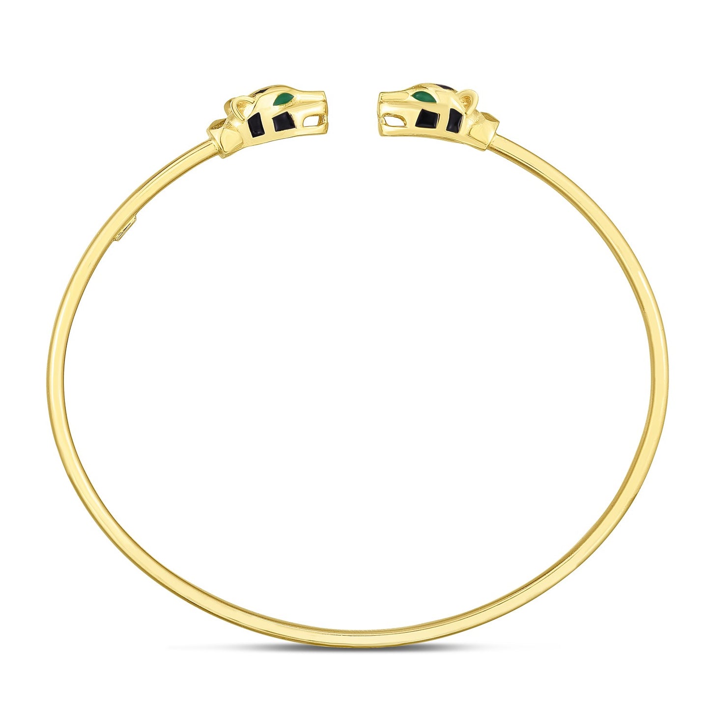 14k Yellow Gold Panther Bangle (3.00 mm) - The Best Accessory