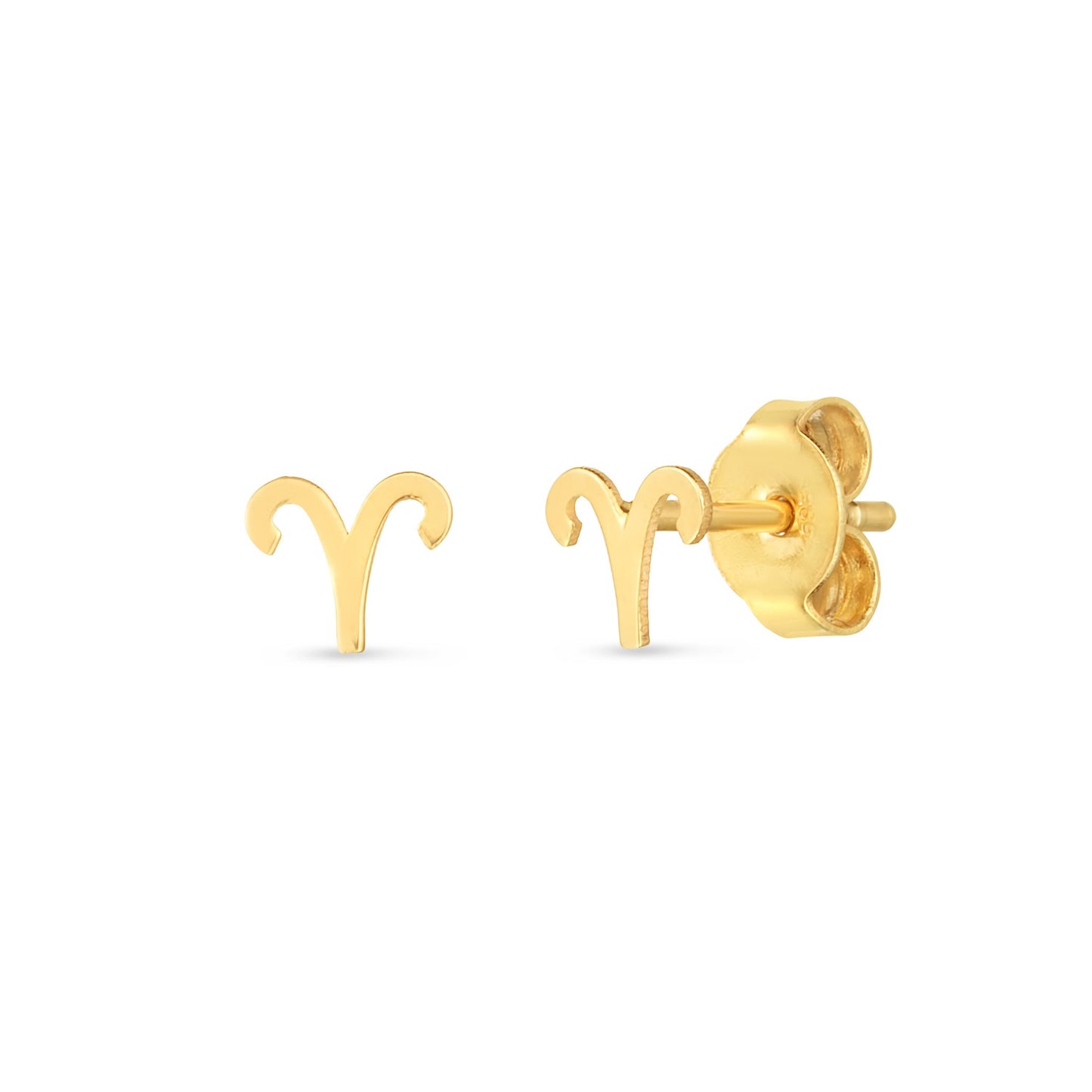 14K Yellow Gold Aries Stud Earrings - The Best Accessory