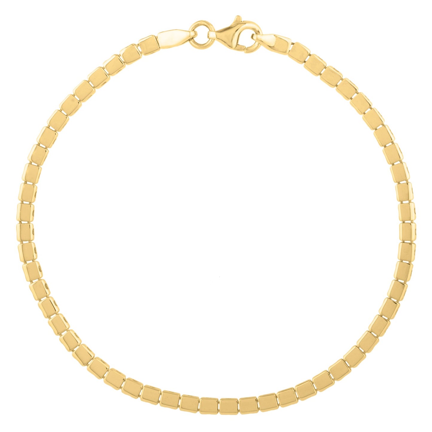 14k Yellow Gold 7 inch Mini Cube Bracelet (2.60 mm) - The Best Accessory