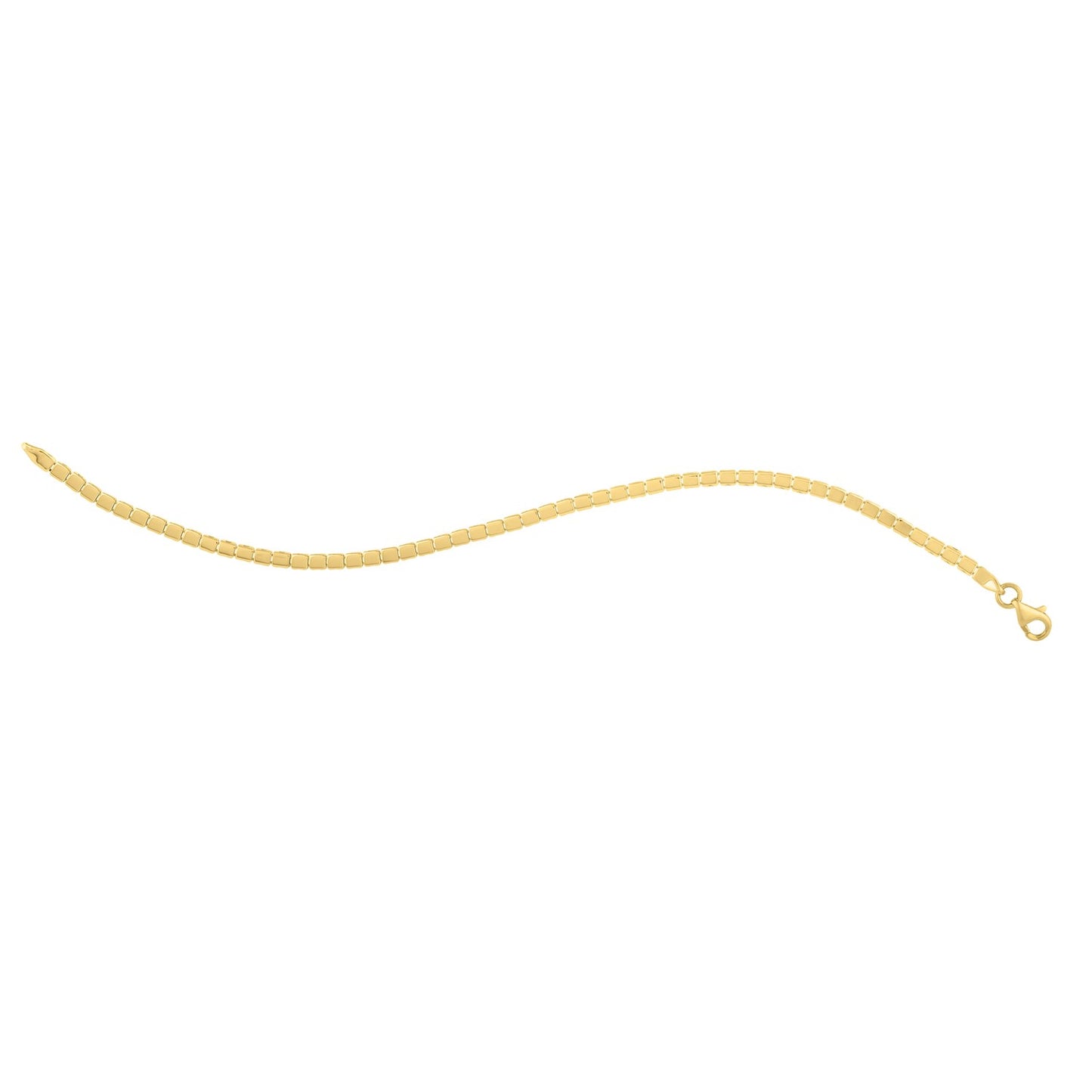 14k Yellow Gold 7 inch Mini Cube Bracelet (2.60 mm) - The Best Accessory