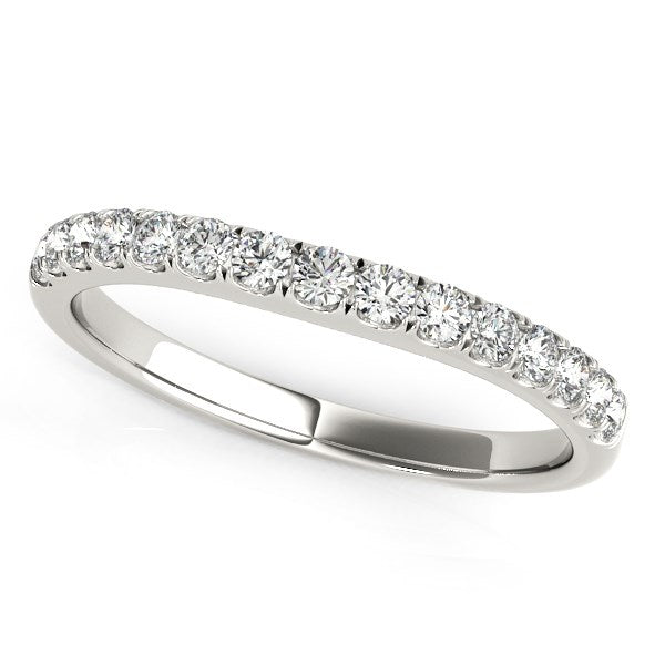 14k White Gold Pave Set Style Diamond Wedding Band (1/4 cttw) - The Best Accessory