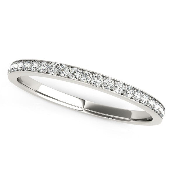 14k White Gold Prong Setting Round Diamond Wedding Band (1/5 cttw) - The Best Accessory
