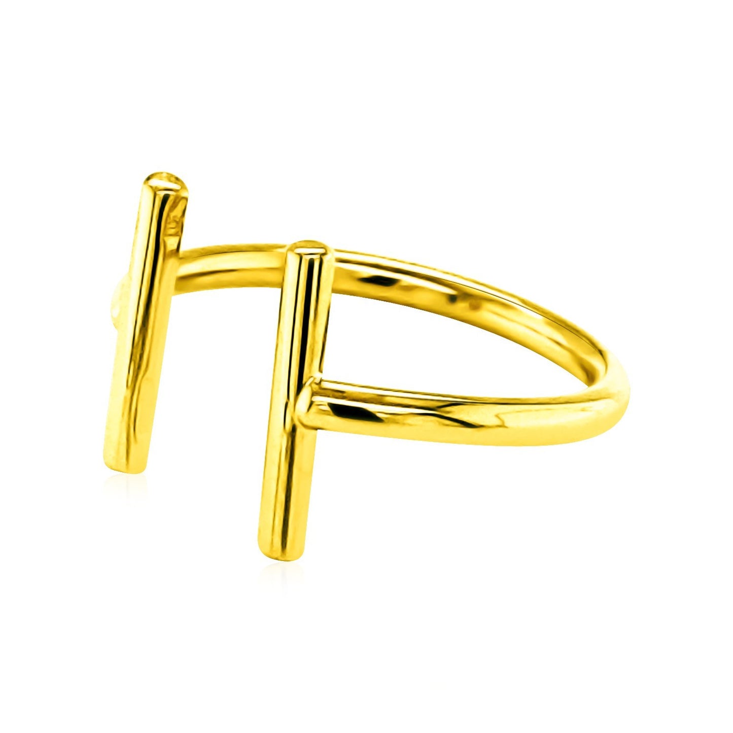 14k Yellow Gold Open Ring with Bars - The Best Accessory