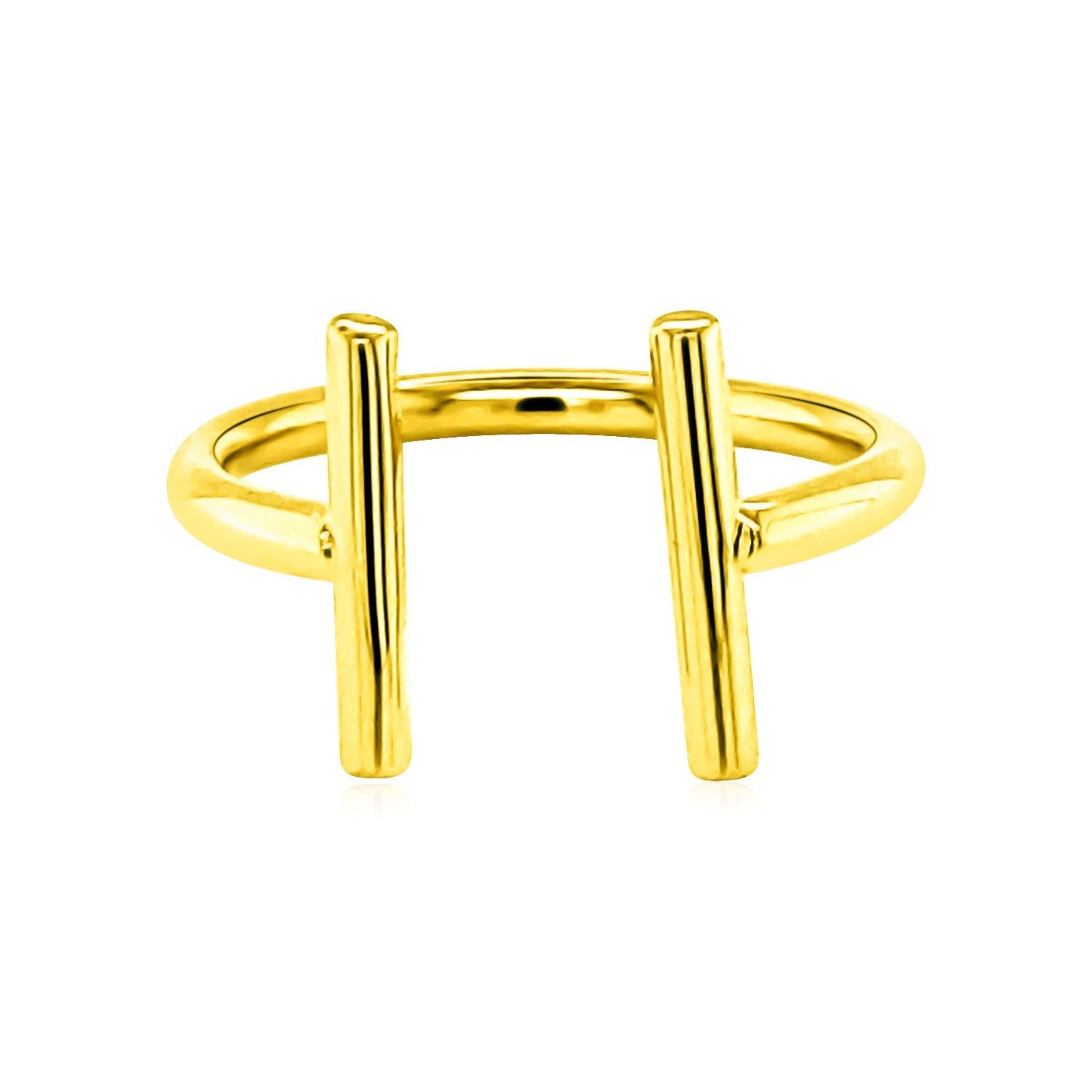 14k Yellow Gold Open Ring with Bars - The Best Accessory
