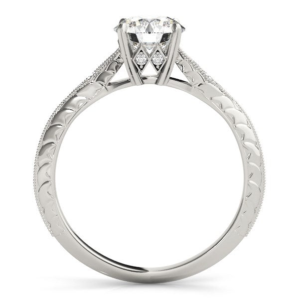 14k White Gold Diamond Engagement Ring with Side Clusters (1 1/8 cttw) - The Best Accessory