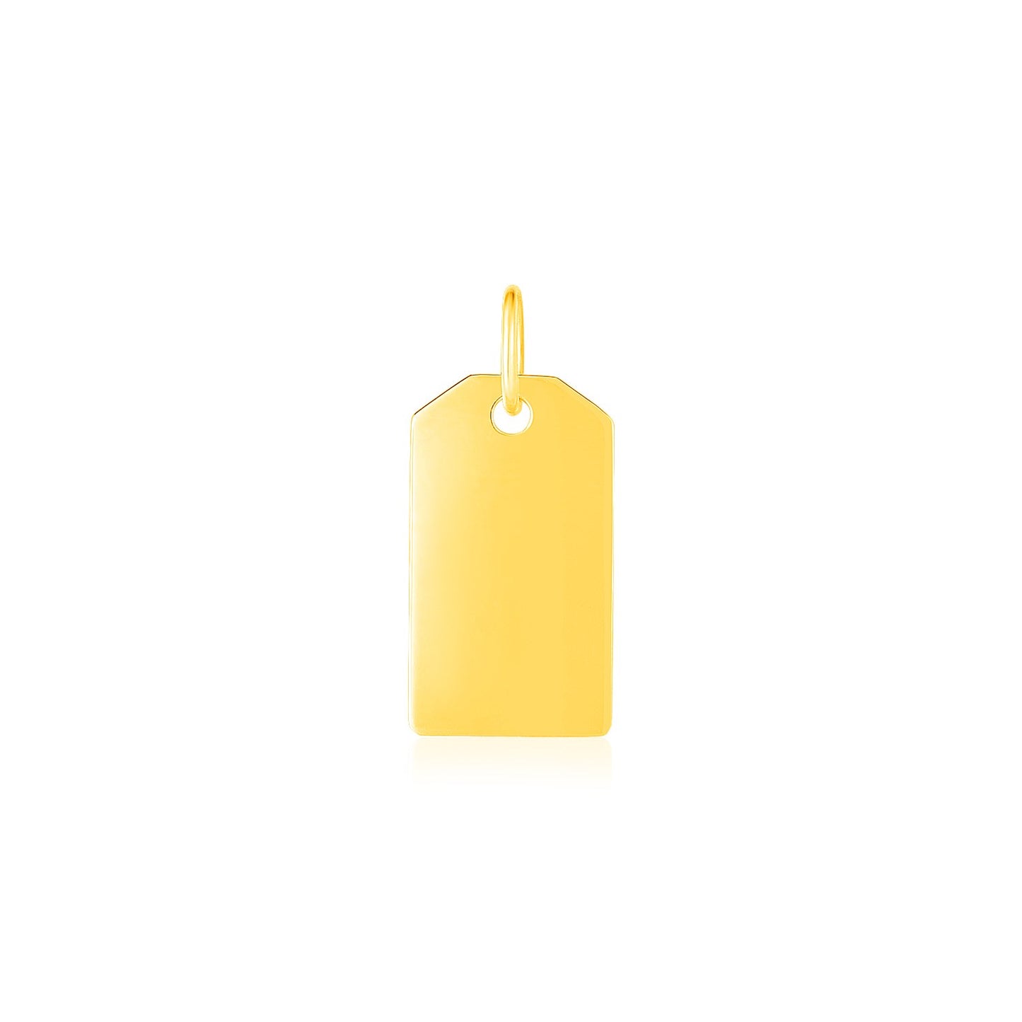 14K Yellow Gold Tag Pendant - The Best Accessory