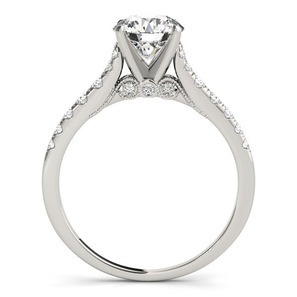 14k White Gold Diamond Engagement Ring With Single Row Band (1 3/4 cttw) - The Best Accessory
