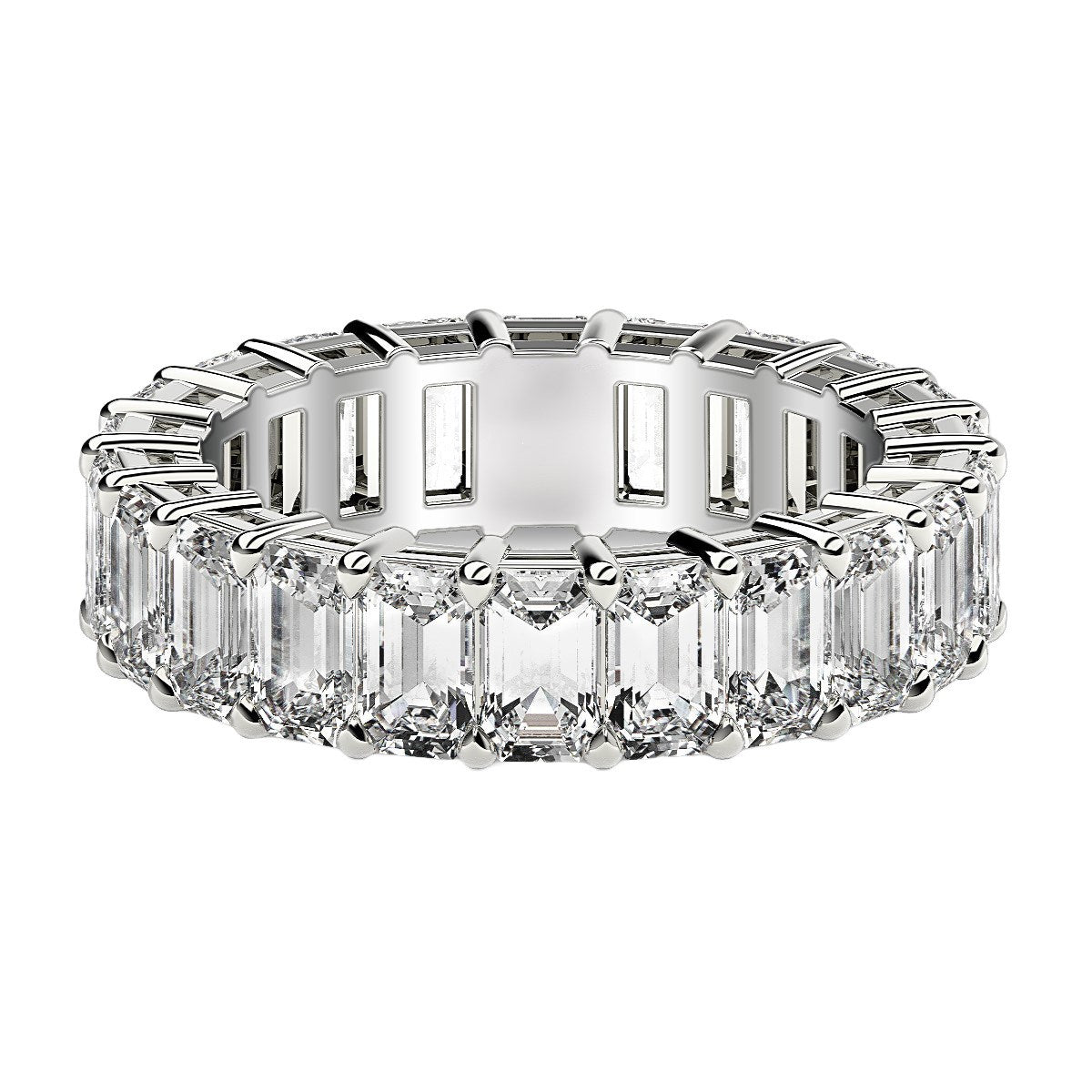 Emerald Cut Lab Grown Diamond Eternity Ring in 14k White Gold (6 cttw FG/VS2) - The Best Accessory