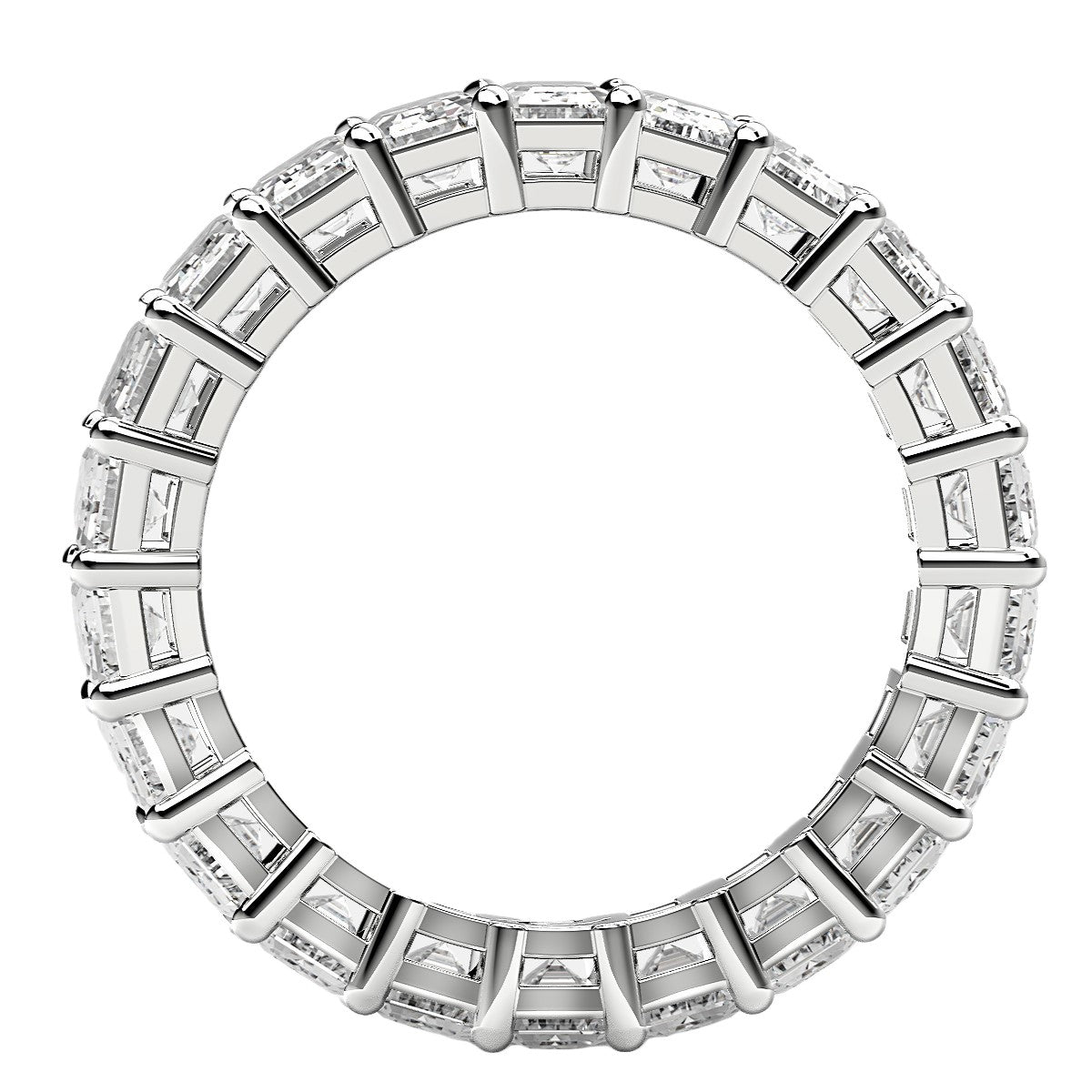 Emerald Cut Lab Grown Diamond Eternity Ring in 14k White Gold (6 cttw FG/VS2) - The Best Accessory
