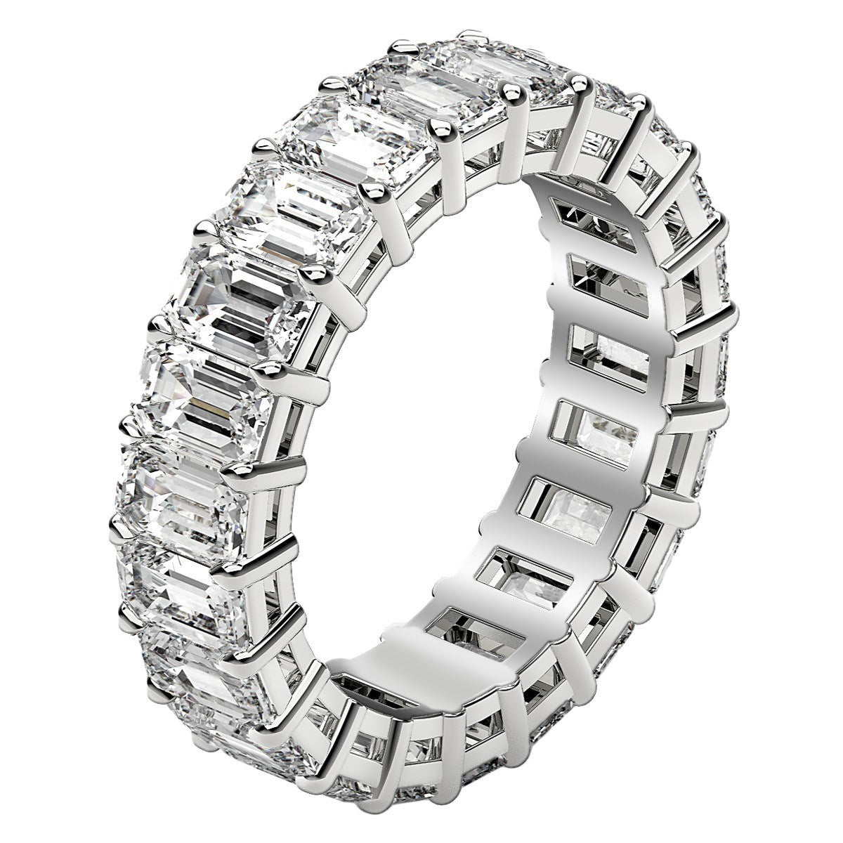 Emerald Cut Lab Grown Diamond Eternity Ring in 14k White Gold (6 cttw FG/VS2) - The Best Accessory