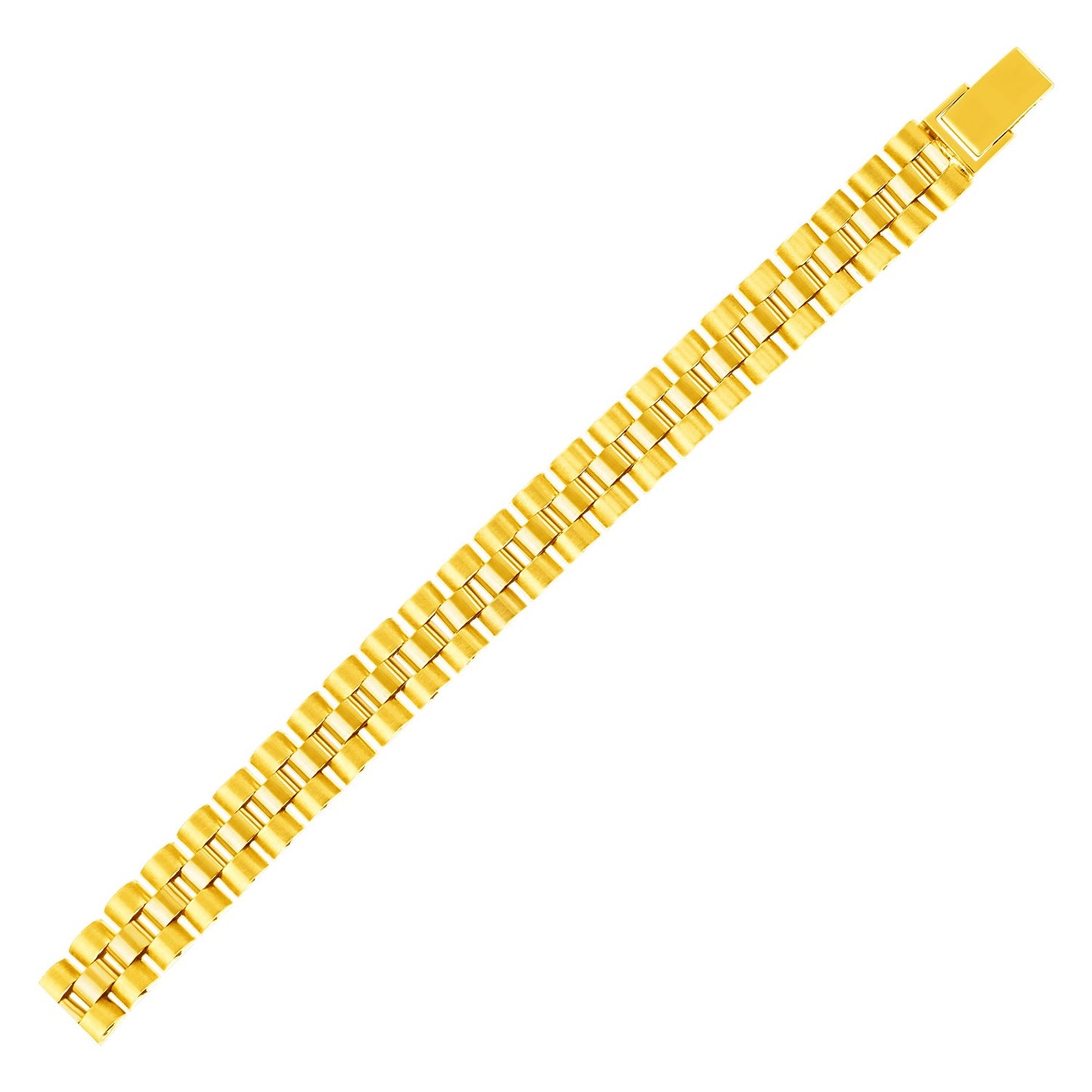 14k Yellow Gold Mens Panther Link Bracelet (9.30 mm) - The Best Accessory