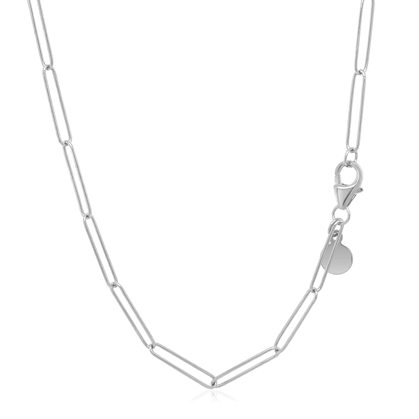 14k White Gold Wire Paperclip Chain (2.70 mm) - The Best Accessory