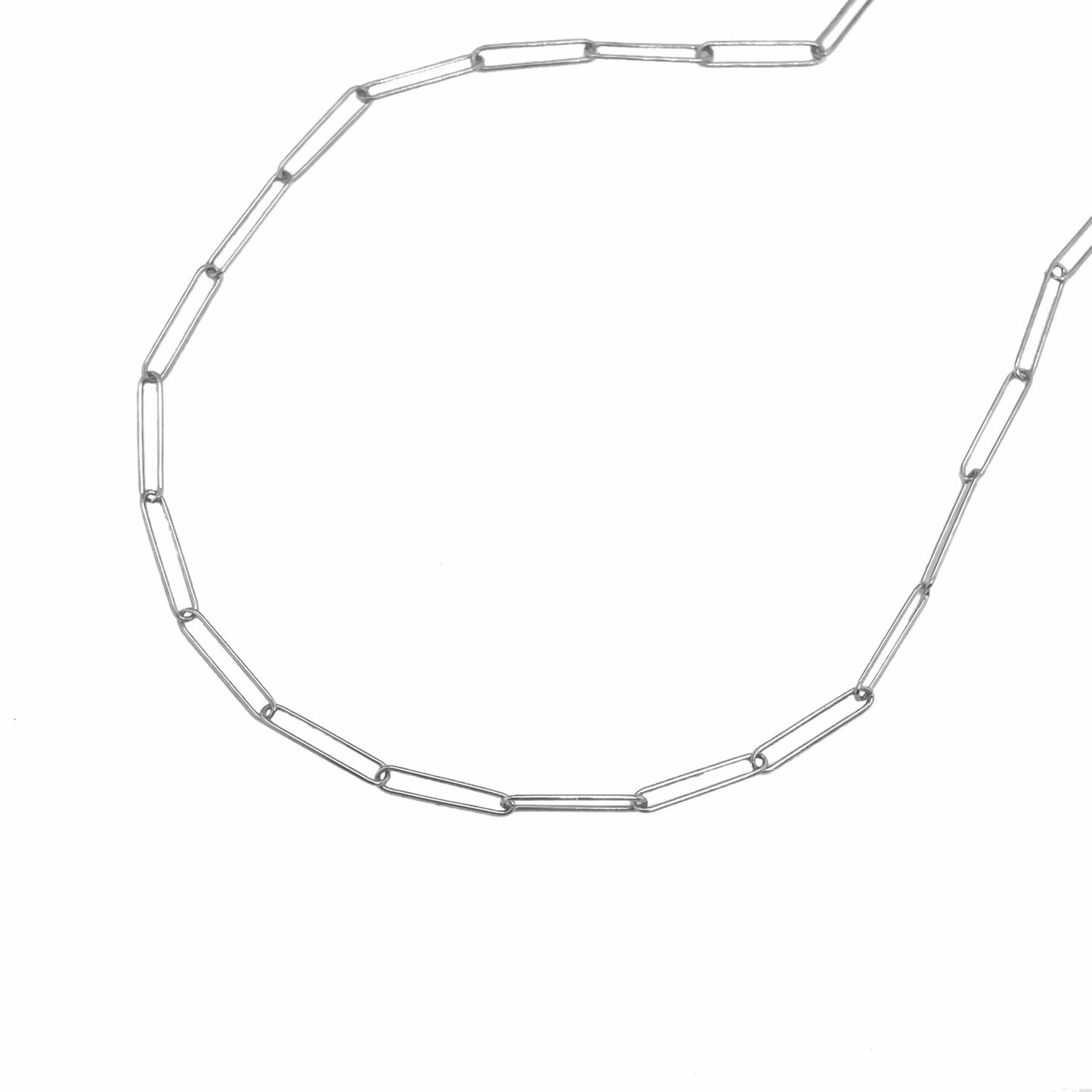 14k White Gold Wire Paperclip Chain (2.70 mm) - The Best Accessory
