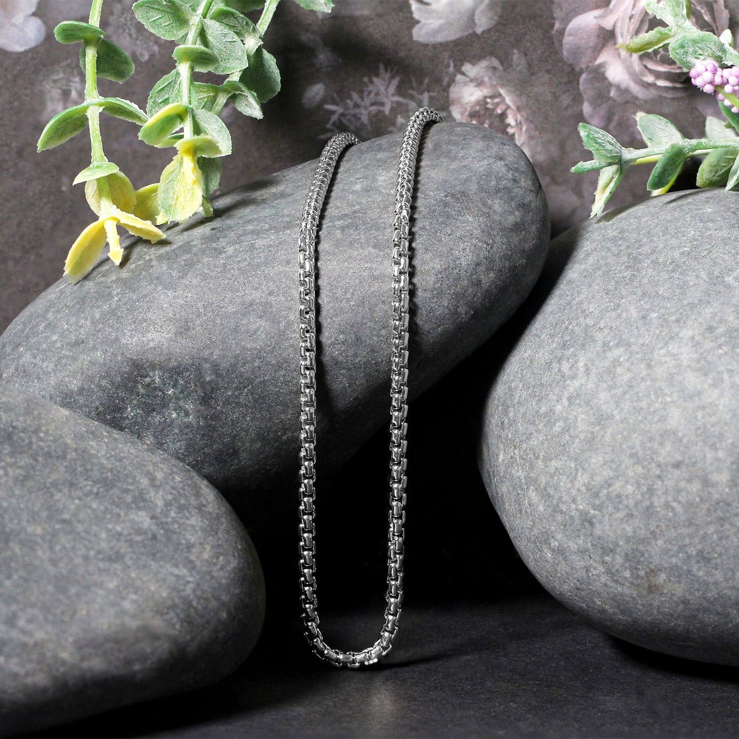 14k White Gold Solid Round Box Chain (2.5 mm) - The Best Accessory