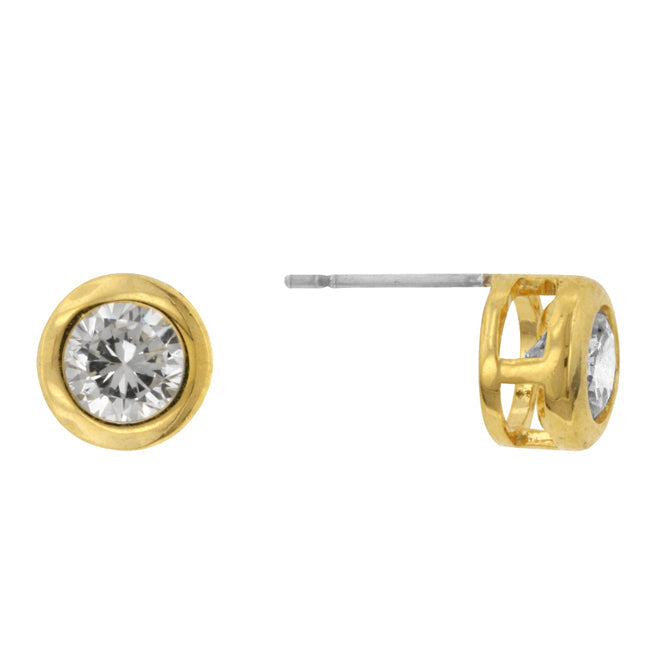 Gold Bezel Stud Earrings - The Best Accessory