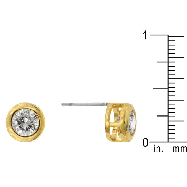 Gold Bezel Stud Earrings - The Best Accessory