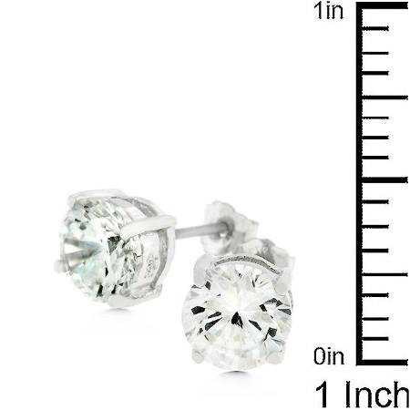 Clear Silver Round Studs 6.25 MM Earrings - The Best Accessory