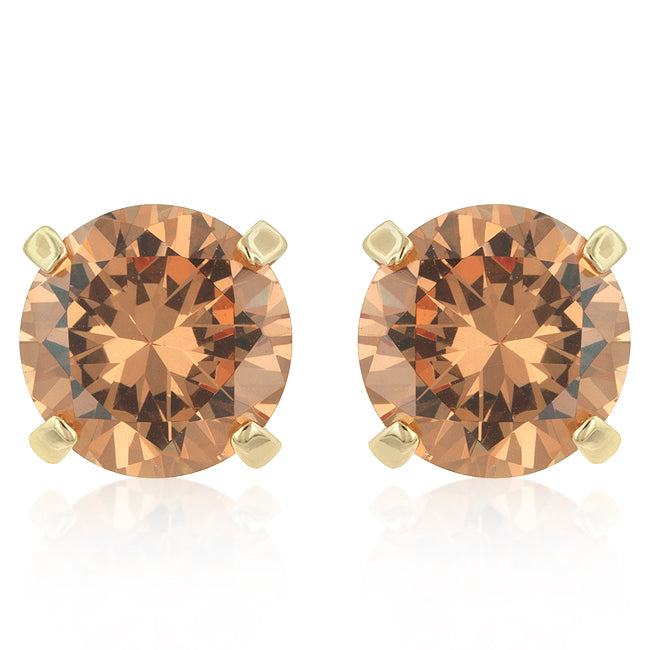Simple Champagne Cubic Zirconia Studs - The Best Accessory