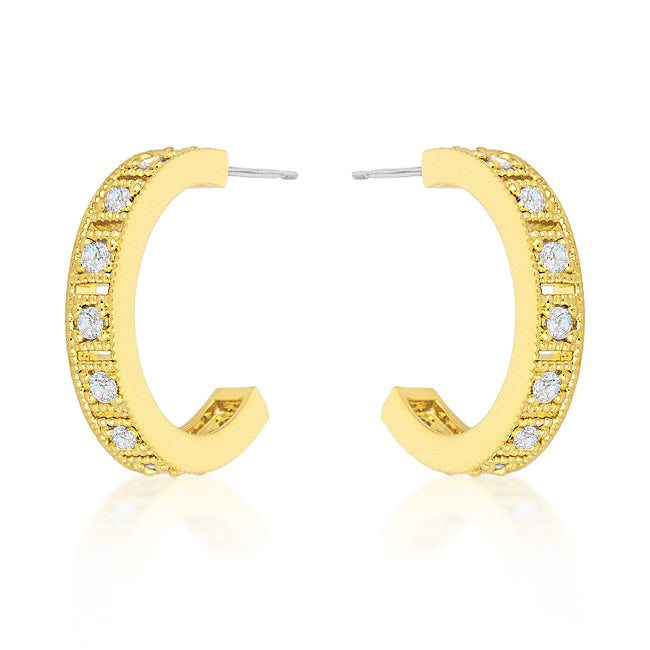 Roma Goldtone Finish Hoop Earrings - The Best Accessory