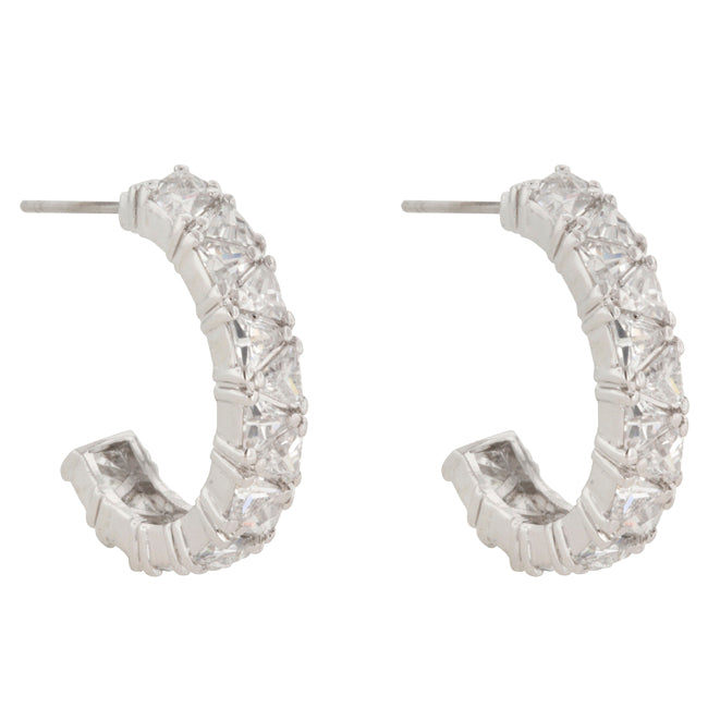 Trillion Cut Cubic Zirconia Hoop Earrings - The Best Accessory