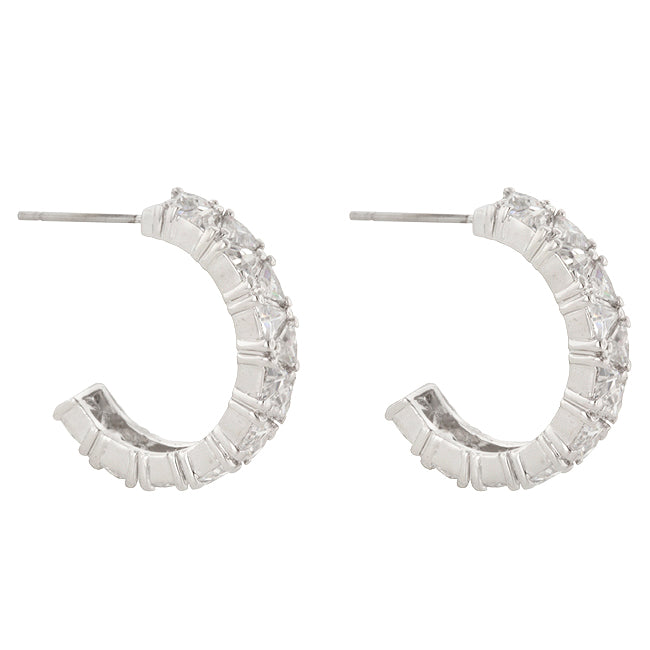 Trillion Cut Cubic Zirconia Hoop Earrings - The Best Accessory
