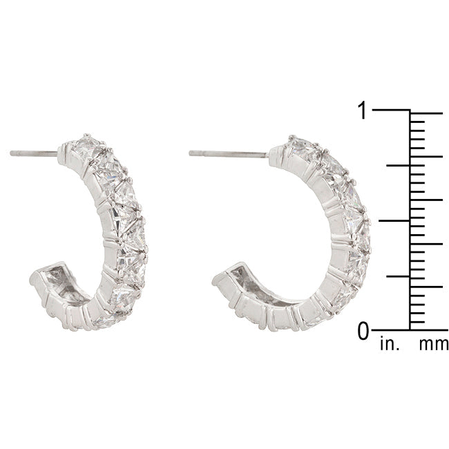 Trillion Cut Cubic Zirconia Hoop Earrings - The Best Accessory