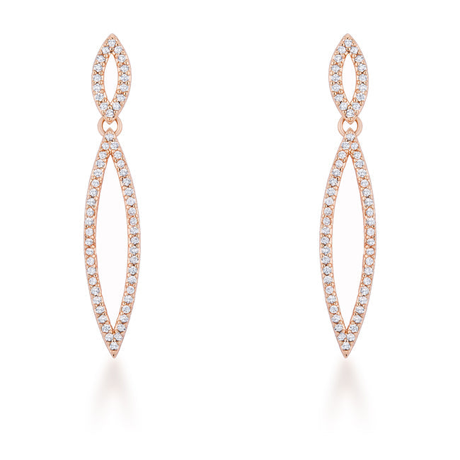 Sara 1.2ct CZ Rose Gold Delicate Double Teardrop Drop Earrings - The Best Accessory
