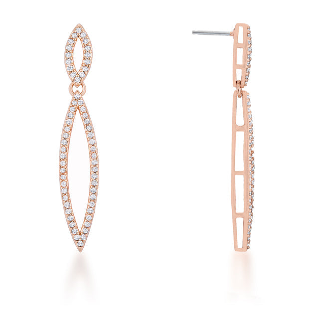 Sara 1.2ct CZ Rose Gold Delicate Double Teardrop Drop Earrings - The Best Accessory