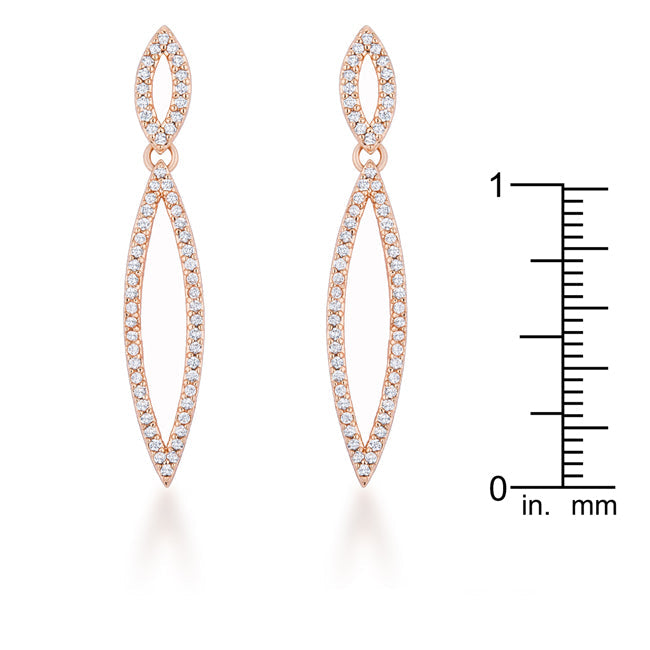 Sara 1.2ct CZ Rose Gold Delicate Double Teardrop Drop Earrings - The Best Accessory