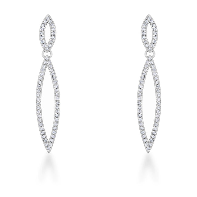 Sara 1.2ct CZ Rhodium Delicate Double Teardrop Drop Earrings - The Best Accessory