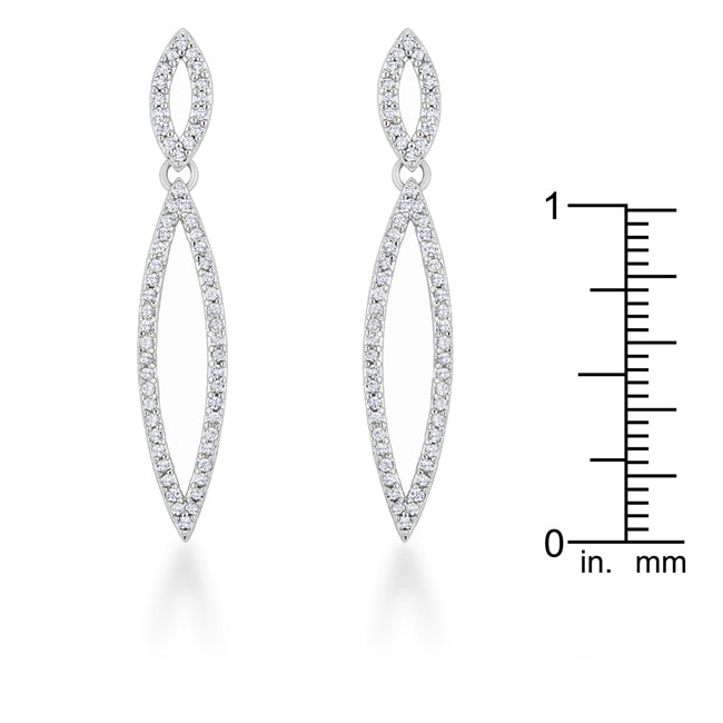 Sara 1.2ct CZ Rhodium Delicate Double Teardrop Drop Earrings - The Best Accessory