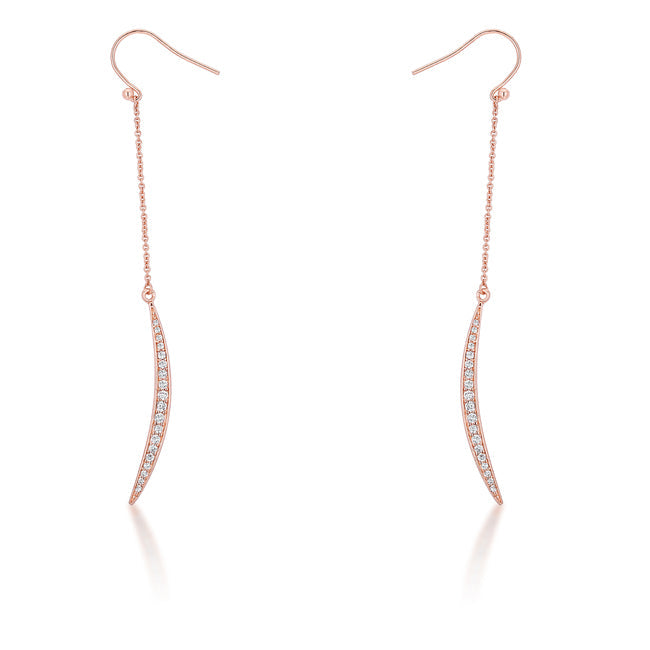 Luna 0.5ct CZ Rose Gold Delicate Moon Drop Earrings - The Best Accessory